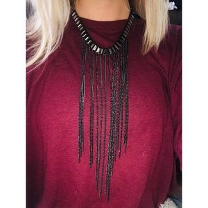 Charming Charlie Gunmetal Edgy Dangly Necklace